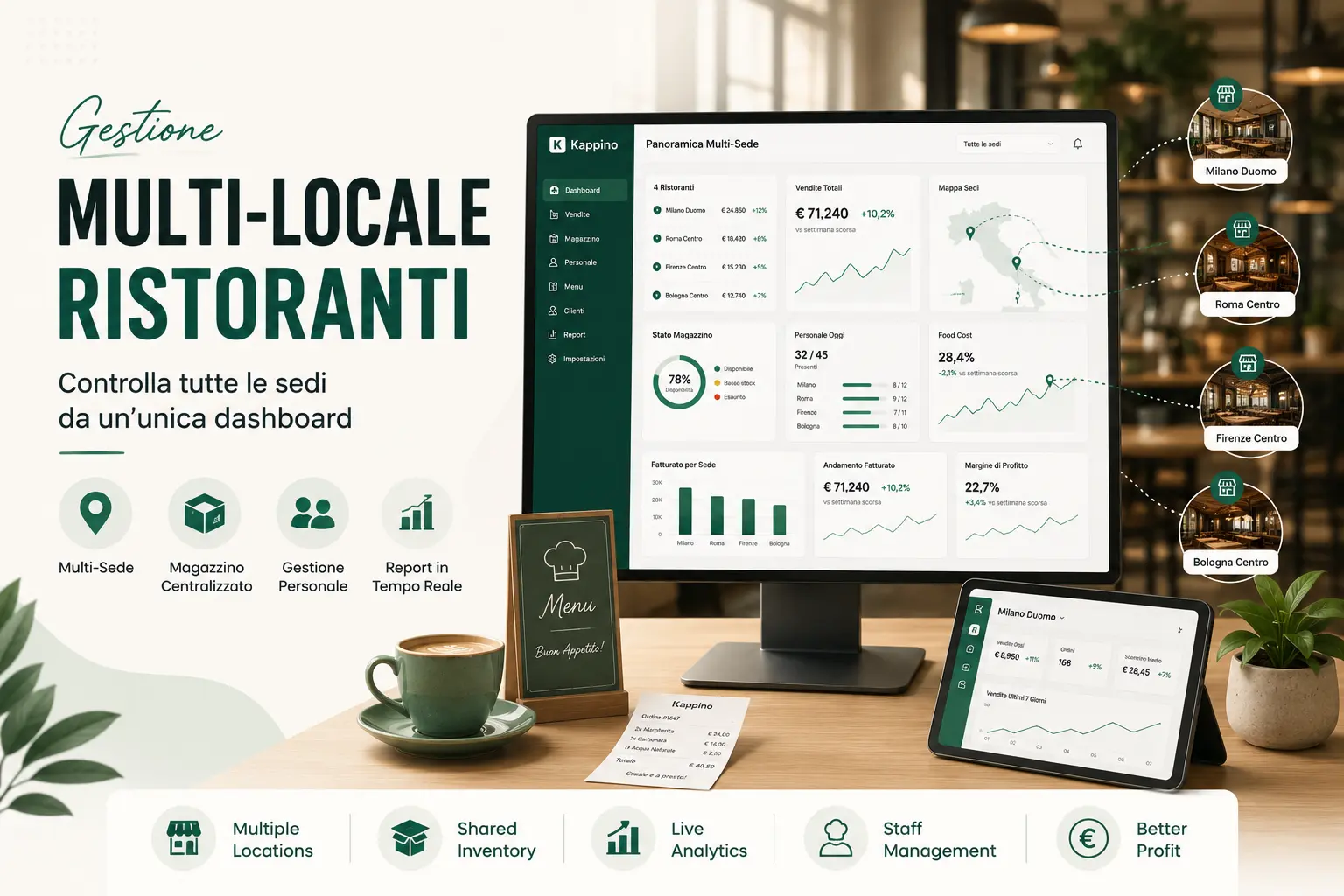 gestione multi-locale ristoranti: dashboard centralizzata per più sedi
