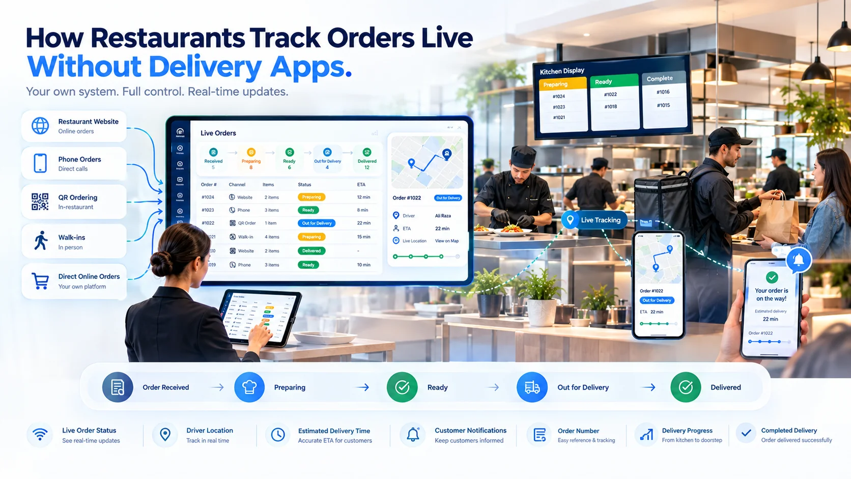 How Restaurants Track Orders Live Without Delivery Apps